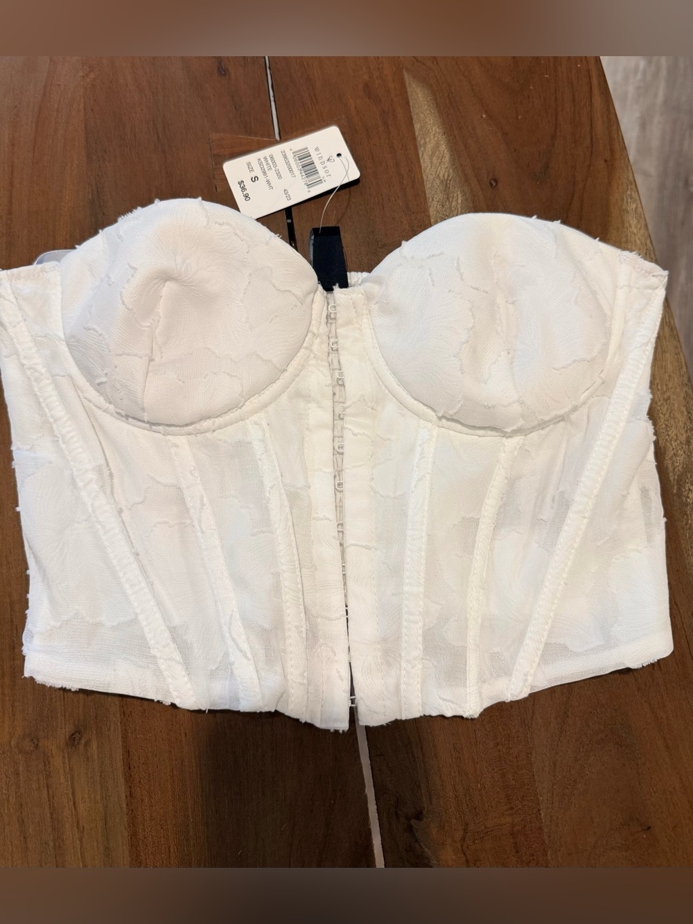 Windsor White Strapless Lace Bustier NWT SM